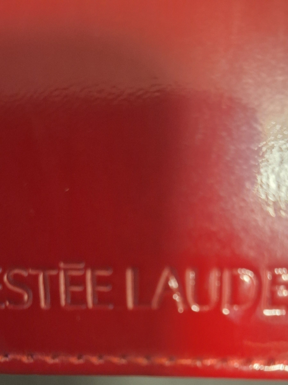 Red Estee Lauder Patent Bow-Accent Women's Clutch - Picture 6 of 6